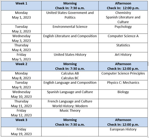 AP Schedule Updated